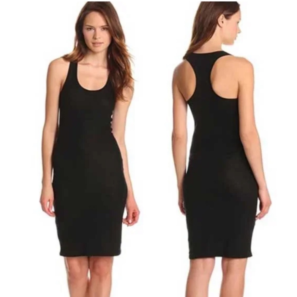 BCBGMaxazria Black Bodycon Ribbed Tank Dress